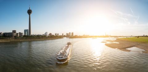 Dusseldorf Sykline at sunset panorama : Stock Photo or Stock Video Download rcfotostock photos, images and assets rcfotostock | RC-Photo-Stock.: