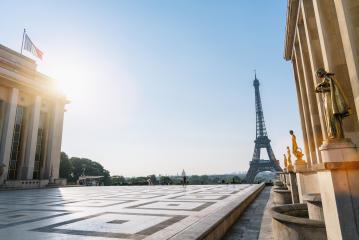 Eiffel Tower, Paris. View over the Tour Eiffel from Trocadero square (Place du Trocadero). Paris, France : Stock Photo or Stock Video Download rcfotostock photos, images and assets rcfotostock | RC Photo Stock.: