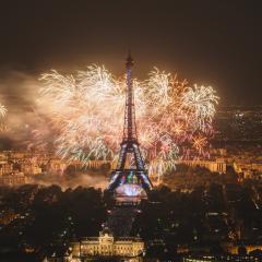 Eiffel tower with fireworks, celebration of the New Year in Paris, France- Stock Photo or Stock Video of rcfotostock | RC Photo Stock