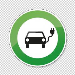 Electric Charging station sign. German traffic sign Electric vehicle recharging point Ecology friendly electric car charging on checked transparent background. Vector illustration. Eps 10 vector file.- Stock Photo or Stock Video of rcfotostock | RC Photo Stock