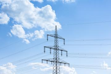 electricity pylon on blue cloudy sky industry high voltage : Stock Photo or Stock Video Download rcfotostock photos, images and assets rcfotostock | RC-Photo-Stock.: