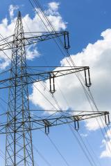 electricity pylon on blue cloudy sky industry high voltage : Stock Photo or Stock Video Download rcfotostock photos, images and assets rcfotostock | RC-Photo-Stock.: