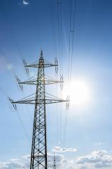 electricity pylon on blue cloudy sky industry high voltage- Stock Photo or Stock Video of rcfotostock | RC-Photo-Stock