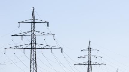 Electricity pylon power pole high voltage against blue sky- Stock Photo or Stock Video of rcfotostock | RC-Photo-Stock