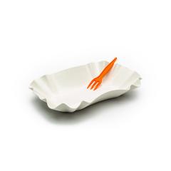 empty french fries shell with plastic fork- Stock Photo or Stock Video of rcfotostock | RC-Photo-Stock