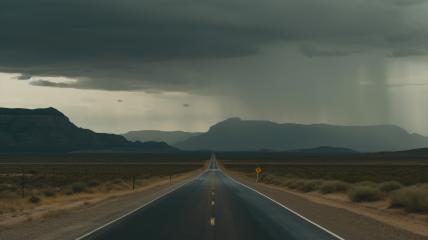 Empty Highway Landscape, Cloudy Sky, Road Sign, Vanishing Point, No People, generative AI- Stock Photo or Stock Video of rcfotostock | RC Photo Stock
