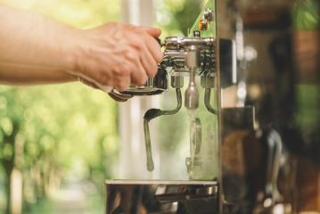 Espresso machine making coffee in pub, bar, restaurant - Stock Photo or Stock Video of rcfotostock | RC Photo Stock