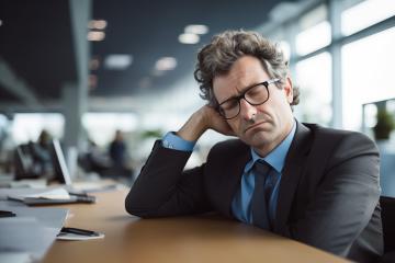 Exhausted businessman sleeping at his desk in office
 : Stock Photo or Stock Video Download rcfotostock photos, images and assets rcfotostock | RC Photo Stock.: