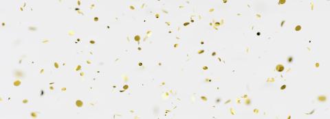 Falling shiny golden confetti on white background. Bright festive tinsel of gold color, banner size : Stock Photo or Stock Video Download rcfotostock photos, images and assets rcfotostock | RC-Photo-Stock.: