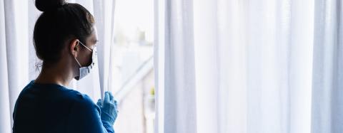 fearful woman in corona COVID-19 quarantine looking out of window to the street, banner size, copy space for individual text : Stock Photo or Stock Video Download rcfotostock photos, images and assets rcfotostock | RC Photo Stock.: