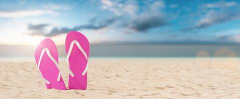 flip-flop on the beach summer vacation, travel Concept image- Stock Photo or Stock Video of rcfotostock | RC-Photo-Stock