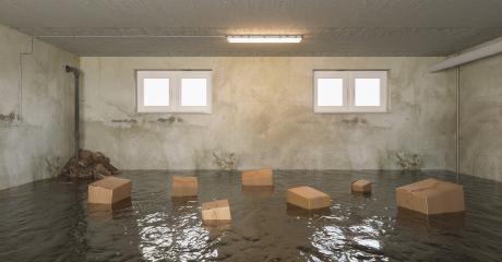 flooded basement of the house with wet Cardboard boxes in the water- Stock Photo or Stock Video of rcfotostock | RC Photo Stock