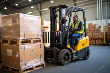 Forklift driver moving pallets in warehouse
 : Stock Photo or Stock Video Download rcfotostock photos, images and assets rcfotostock | RC Photo Stock.: