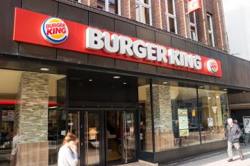 FRANKFURT, GERMANY MARCH, 2017: Burger King sign. Burger King, often abbreviated as BK, is a global chain of hamburger fast food restaurants,United States.- Stock Photo or Stock Video of rcfotostock | RC Photo Stock