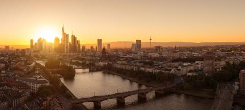 Frankfurt Skyline at Sunset Panorama- Stock Photo or Stock Video of rcfotostock | RC Photo Stock