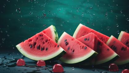 Fresh watermelon slices amidst splashing water droplets- Stock Photo or Stock Video of rcfotostock | RC Photo Stock