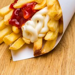 fries pommes red / white sauce- Stock Photo or Stock Video of rcfotostock | RC Photo Stock