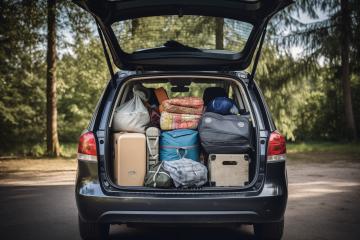 Fully packed car trunk open in the forest
 : Stock Photo or Stock Video Download rcfotostock photos, images and assets rcfotostock | RC Photo Stock.:
