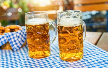 German beer mugs in a Beer garden, at summer in Munich, Germany : Stock Photo or Stock Video Download rcfotostock photos, images and assets rcfotostock | RC Photo Stock.: