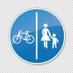 German traffic sign bicycle pedestrian area. Road sign, pedestrian and bicyclist icon. Vector illustration. Eps 10 vector file.- Stock Photo or Stock Video of rcfotostock | RC-Photo-Stock