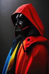Germany, January 14, 2023: Colorful Darth Vader costume replica. Darth Vader is a fictional character of Star Wars saga. Black background with grazing gray light. (Generative AI)- Stock Photo or Stock Video of rcfotostock | RC Photo Stock