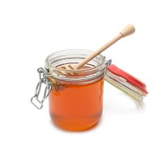 Glass jar of honey with wooden drizzler- Stock Photo or Stock Video of rcfotostock | RC Photo Stock