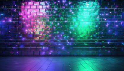 Glowing neon wall tiles with a cosmic, galaxy-inspired desig- Stock Photo or Stock Video of rcfotostock | RC Photo Stock