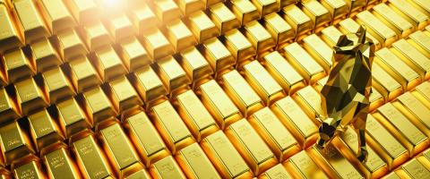 Gold bars, price of gold on the stock exchange is rising, Financial concept image, banner size- Stock Photo or Stock Video of rcfotostock | RC Photo Stock