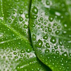 Green leaf with water drops- Stock Photo or Stock Video of rcfotostock | RC-Photo-Stock