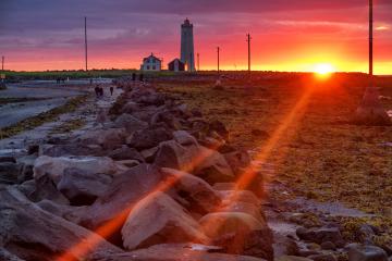Grotta iceland lighthouse at sunset- Stock Photo or Stock Video of rcfotostock | RC-Photo-Stock