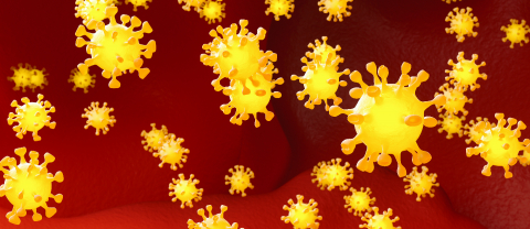 Group of Coronavirus cells, banner size- Stock Photo or Stock Video of rcfotostock | RC Photo Stock