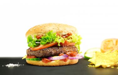 Hamburger - homemade burger with fresh vegetables- Stock Photo or Stock Video of rcfotostock | RC Photo Stock