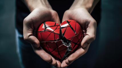 Hands holding a shattered red heart close-up- Stock Photo or Stock Video of rcfotostock | RC Photo Stock