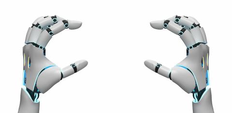 Hands of a robot or humanid robot (KI) grips, isolated on white background.- Stock Photo or Stock Video of rcfotostock | RC-Photo-Stock