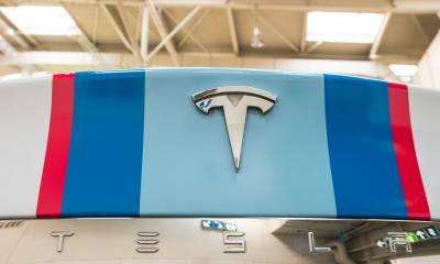 HANNOVER, GERMANY MARCH, 2017: Close-up of a Tesla Logo on a car. Tesla Motors, Inc. is an American automotive and energy storage company.- Stock Photo or Stock Video of rcfotostock | RC-Photo-Stock