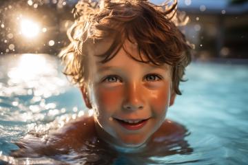 Happy boy swimming in a sunlit pool
- Stock Photo or Stock Video of rcfotostock | RC Photo Stock