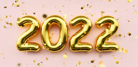 Happy New 2022 Year. 2022 golden numbers and falling glitters confetti  on pink background. Gold numbers. Festive poster or banner concept image- Stock Photo or Stock Video of rcfotostock | RC Photo Stock