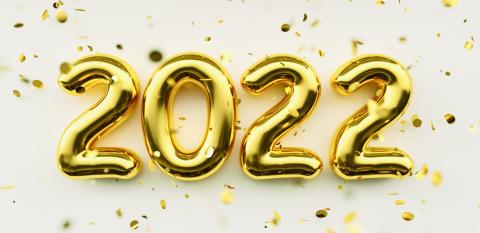 Happy New 2022 Year. 2022 golden numbers and falling glitters confetti on white  background. Gold numbers. Festive poster or banner concept image- Stock Photo or Stock Video of rcfotostock | RC Photo Stock