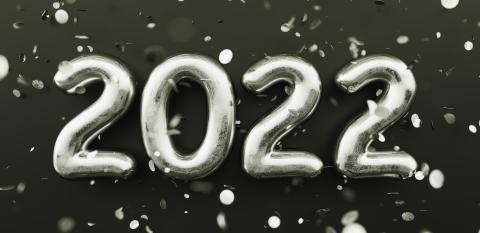Happy New 2022 Year. 2022 silver numbers and falling glitters confetti on black background. Silver  numbers. Festive poster or banner concept image- Stock Photo or Stock Video of rcfotostock | RC Photo Stock