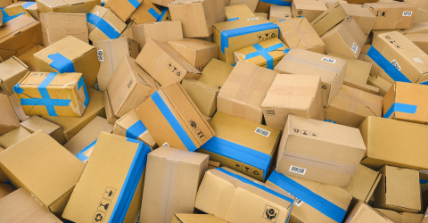 Heap of cardboard delivery boxes or parcels. Warehouse or delivery concept image- Stock Photo or Stock Video of rcfotostock | RC Photo Stock