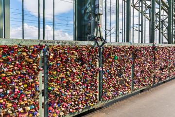 Hohenzollern Bridge with Love Locks in cologne- Stock Photo or Stock Video of rcfotostock | RC Photo Stock
