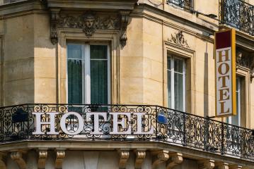 Hotel sign in Paris- Stock Photo or Stock Video of rcfotostock | RC-Photo-Stock