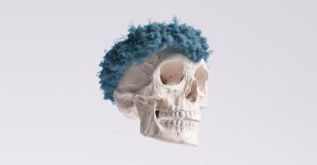 Human Skull and Jaw Bone side view with smoke cloud Pirate Poison Horror Symbol Halloween Medical. Abstract Anatomy and medicine concept image.- Stock Photo or Stock Video of rcfotostock | RC-Photo-Stock