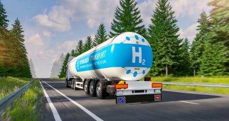 Hydrogen gas tank trailer truck on the road. New Energy Hydrogen gas transportation concept image- Stock Photo or Stock Video of rcfotostock | RC Photo Stock