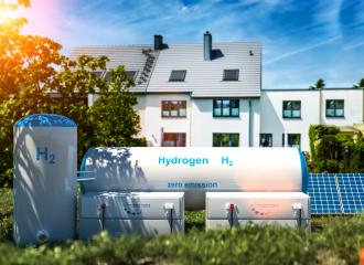 Hydrogen renewable energy production - hydrogen gas for clean electricity at real estate home- Stock Photo or Stock Video of rcfotostock | RC Photo Stock
