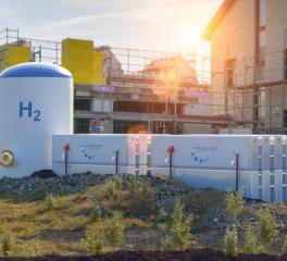 Hydrogen renewable energy production - hydrogen gas for clean electricity at real estate home- Stock Photo or Stock Video of rcfotostock | RC Photo Stock