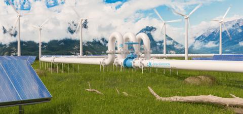 Hydrogen renewable energy production - hydrogen gas for clean electricity solar and windturbine facility : Stock Photo or Stock Video Download rcfotostock photos, images and assets rcfotostock | RC Photo Stock.: