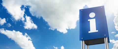 Information sign with clouds background- Stock Photo or Stock Video of rcfotostock | RC-Photo-Stock