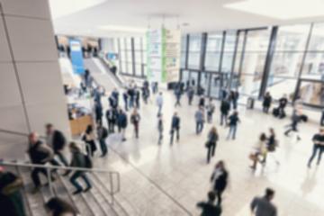 Intentionally blurred people at a trade show hall- Stock Photo or Stock Video of rcfotostock | RC-Photo-Stock