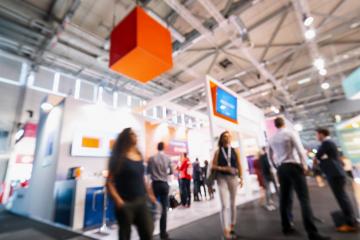 Intentionally blurred trade fair background - Stock Photo or Stock Video of rcfotostock | RC-Photo-Stock